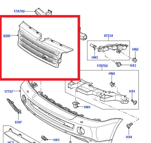 Front grille mask land - grille,