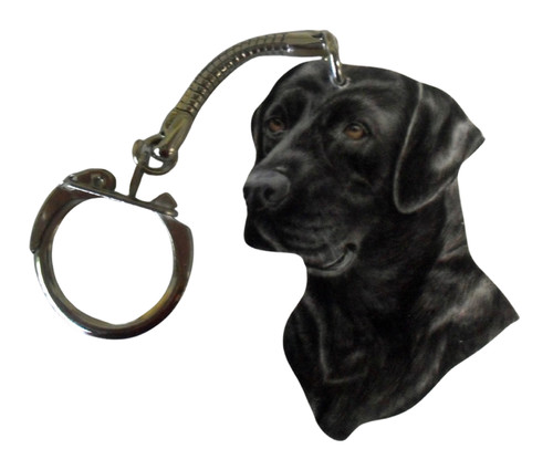 Black labrador keyring - labrador,