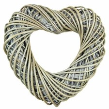 Wicker Willow Heart Wreath Ring Plain Grey Door Hanging Floristry Crafts 30-50cm
