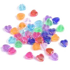 100pcs Heart Shape 9x8mm Resin Plastic Loose Beads Lot for Jewelry Making