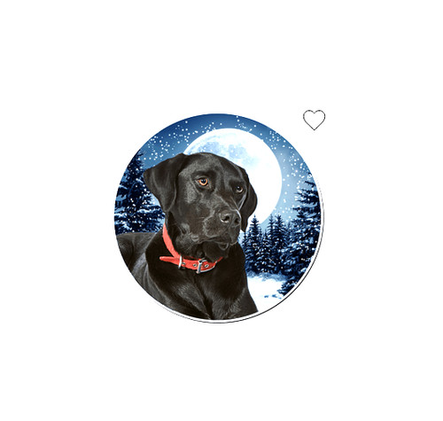Black lab labrador dog pendant - black,