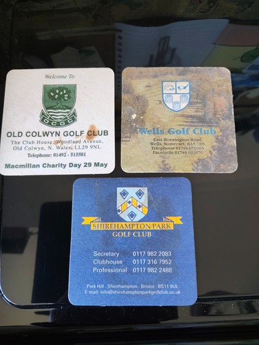 Golf club beer mats - golf,