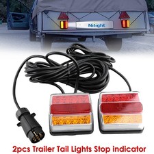 2Pcs 12V 7.5m Magnetic Trailer Towing Lights Rear Tail Lightboard Lamps Caravan