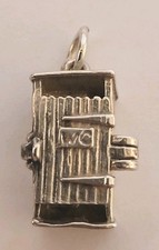 Vintage WC TOILET Shed ARTICULATED Solid 800 SILVER Charm Pendant 3.3g Rare