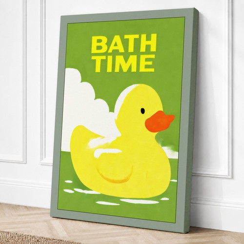 Bath time duck novelty canvas - time,