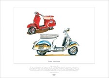 Fine Art Print depicting VESPA SPORTIQUE  Italian Scooters - Supreme, Grand Luxe