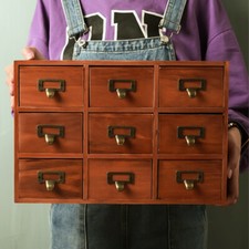 Rustic Wooden 9 Drawer