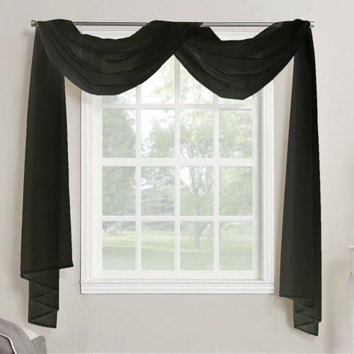 Black voile fabric - black,