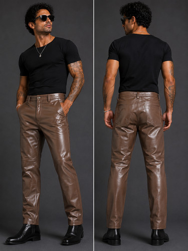Men brown genuine leather - men's,