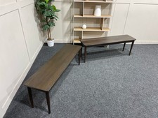 West Elm Pair Of Modern Farmhouse Dining Bench - Dark Mineral