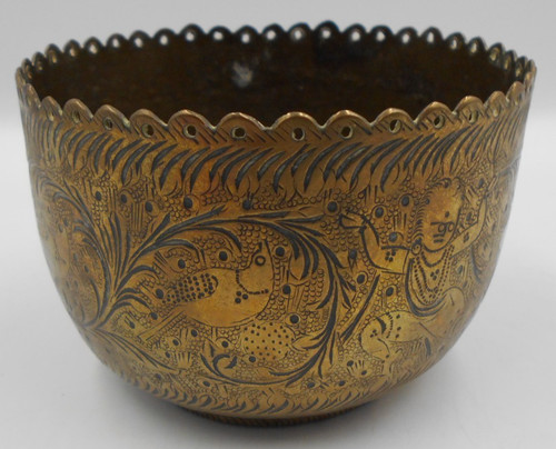 Vintage indian brass planter - indian,
