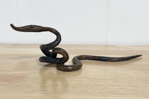 Antique bronze snake figurine - snake,