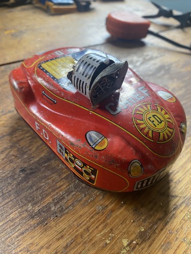 Tinplate toy fire - tinplate, engine