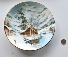 Coalport Fine Bone China Plaque - Lakeside Cottages by Neils H. Christiansen