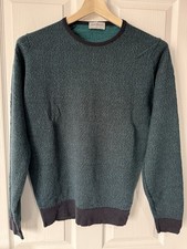 John Smedley Navy Teal Crew