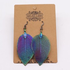Real Leaf Earrings Multicolour