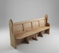 Victorian pine church pew - pine,