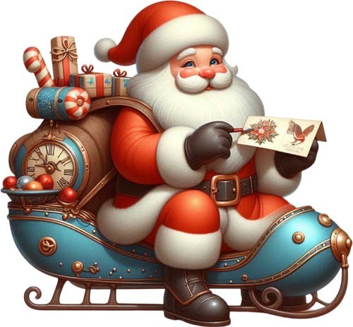 Christmas santa sleigh wall - christmas,