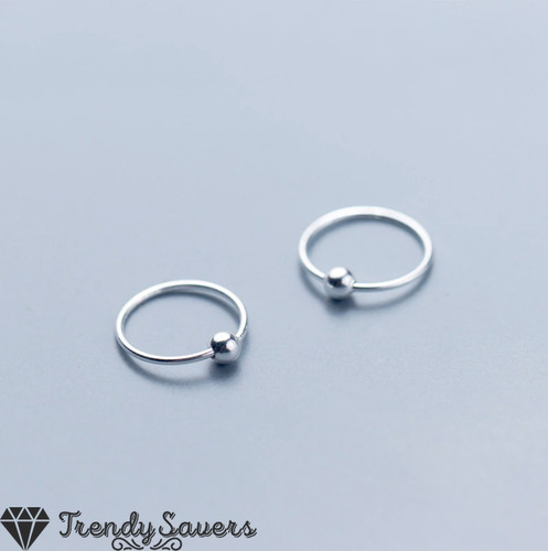 Sterling silver ball bead - silver,