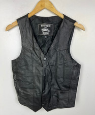 Real Leather Biker Vest Size XS 36" Men`s Waistcoat Gilet - Great Condition