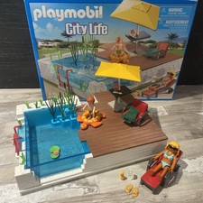 Playmobil 5575 City Life Luxury Mansion Swimming Pool with Terrace complete box