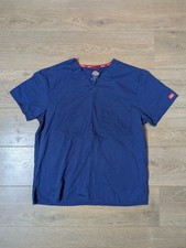 Dickies Workwear Scrubs Nurse/Doctor/Healthcare Unisex Blue Navy Shirt Medium