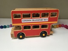 London Transport Bus Wooden Classic Lanka Kade Toy Children's Vintage Red