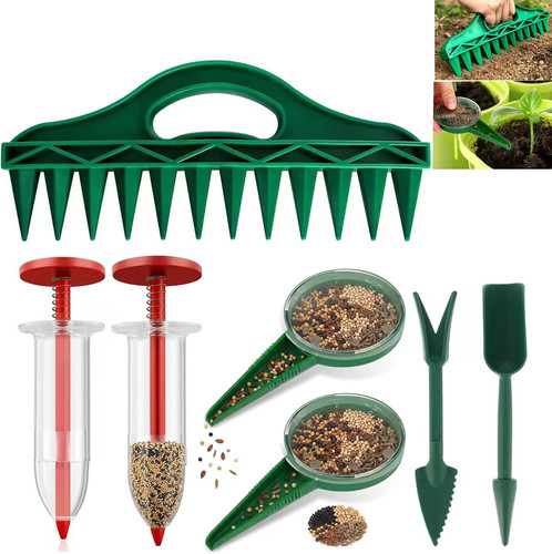 Hole digger seed spreader - digger,