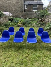 Vintage Vitra Eames DSS Chairs Blue X6