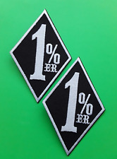 ONE PERCENTER 1% ER OUTLAW MOTORCYCLE CLUB BIKERS EMBROIDERED PATCHES x 2