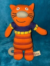 Latitude Enfant Cat Kitten Knitted Soft Toy Plush 9.5" Orange French 