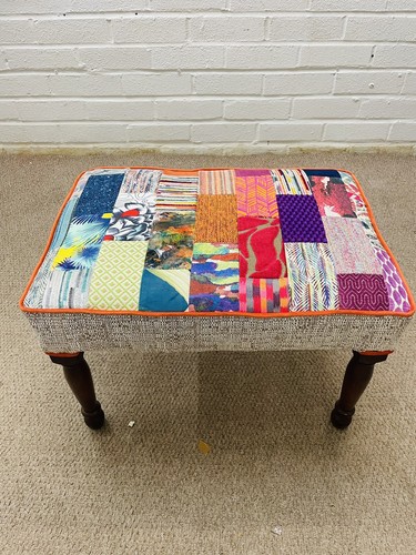 Vintage hand made footstool - hand,