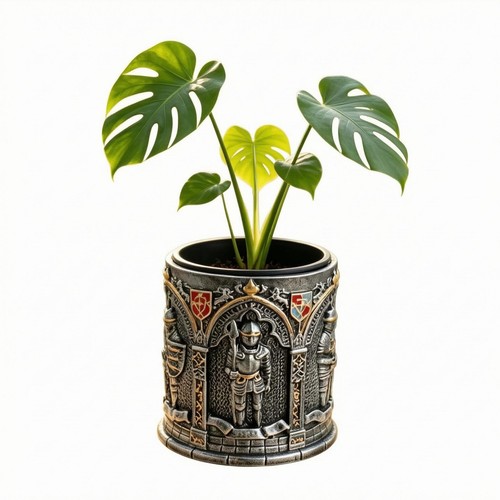 Medieval relief planter dark - medieval,