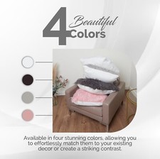 24x24" LARGE LUXURY MONGOLIAN FUR CUSHION COVER, OPTION OF REMOVABLE PAD FILLING