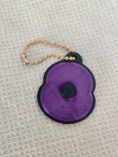 Purple Poppy Keyring Bagtag Reflect Armistice Charity Safety Support Donate