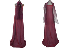 Kelsey Rose Evening Dress Gown Scarf Party Cocktail Burgundy Wedding Guest UK 18