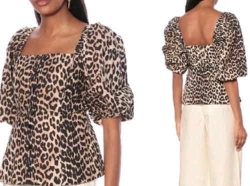 Ganni leopard print square - ganni,