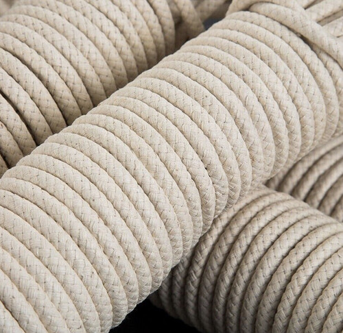 Untreated white braided - untreated, cotton