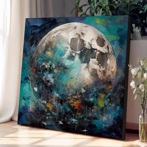 Moon abstract art canvas - moon,