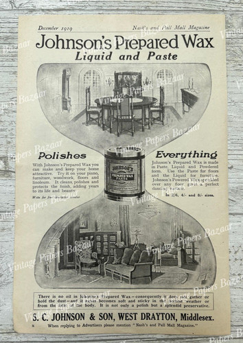 Johnson prepared wax home - prepared, s