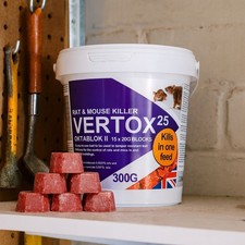 Vertox25 Rat & Mouse Rodent Poison Wax Bait Blocks (Max Strength) PK 1-12