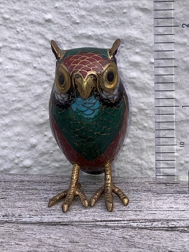Handsome cloisonné owl a - cloisonné,