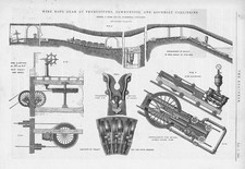 Rope Gear at Penruifufer, Llwynpia & Lochgelly Collieries Antique Print 1881