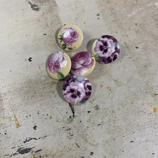 5 x 2 mm very pretty round metal shank buttons-roses and pansies