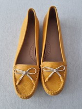 Marks & Spencer Footglove Moccasins Loafers UK 6 Ochre Mustard Yellow New BNWT 