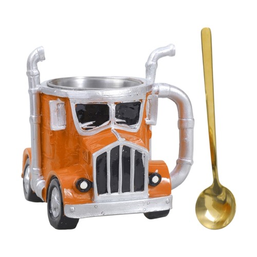 Semi truck coffee mug water - coffee,
