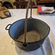 LARGE SIZE Vintage Gypsy Traveller enamel cauldron cooking pot For Open Fire