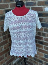 Marks And Spencer Indigo Collection Ivory Lace Top 14 BNWOT