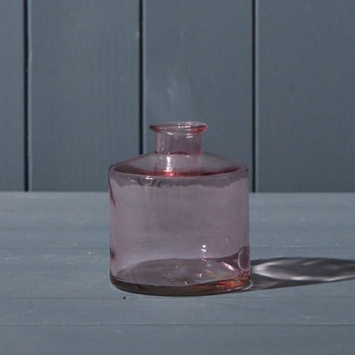 Purple squat glass bottle - bottle, 10cm