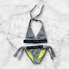 Jack Wills Navy & white triston stripe Bikini size 6 excellent condition